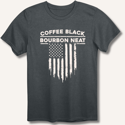 Coffee Black Bourbon Neat T-Shirt - Sip & Shirt