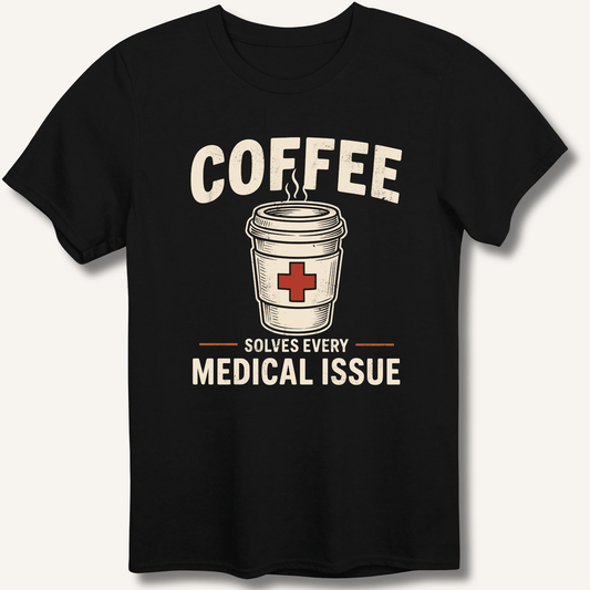 Coffee Solves Every Medical Issue T-Shirt - Sip & Shirt