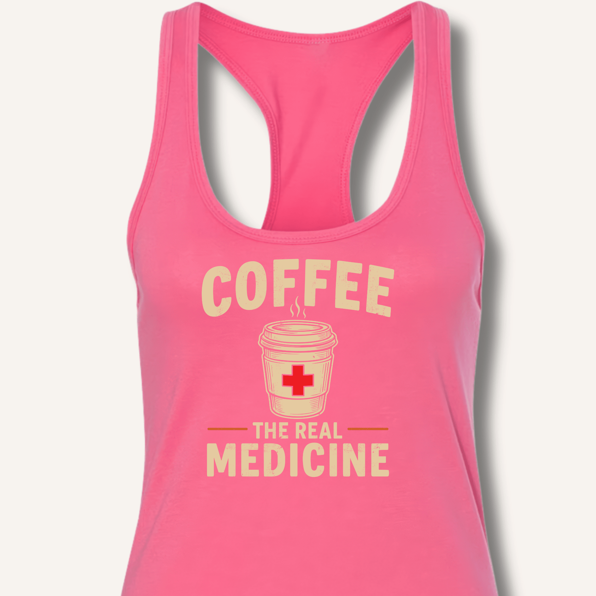Coffee The Real Medicine Racerback Tank - Sip & Shirt
