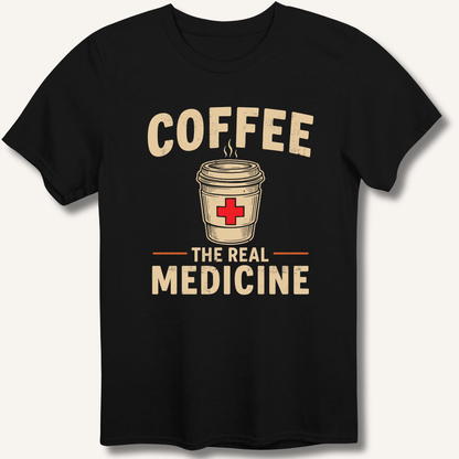 Coffee The Real Medicine T-Shirt - Sip & Shirt