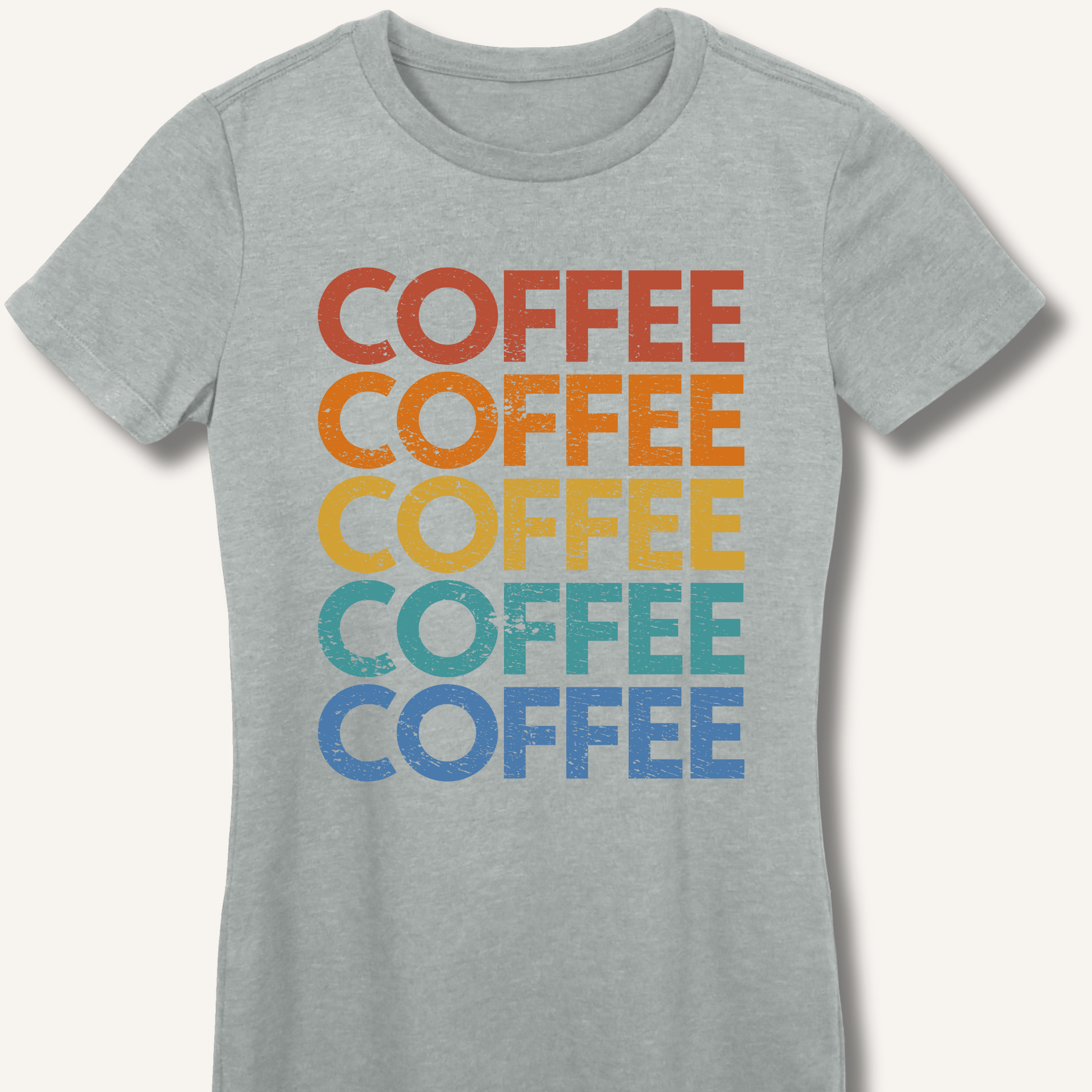 Coffee Vintage Rainbow Fitted T-Shirt - Sip & Shirt