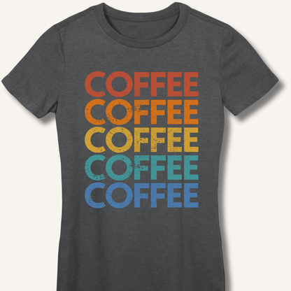 Coffee Vintage Rainbow Fitted T-Shirt - Sip & Shirt