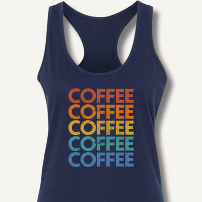 Coffee Vintage Rainbow Racerback Tank - Sip & Shirt