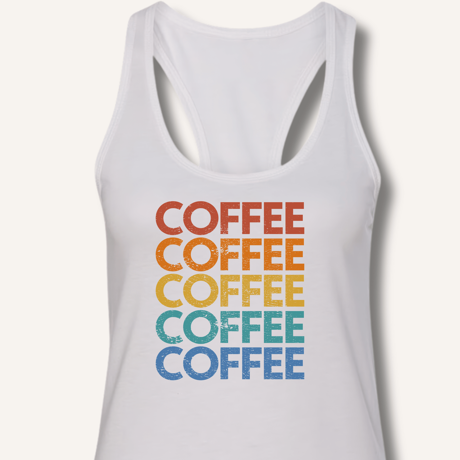 Coffee Vintage Rainbow Racerback Tank - Sip & Shirt