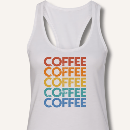 Coffee Vintage Rainbow Racerback Tank - Sip & Shirt