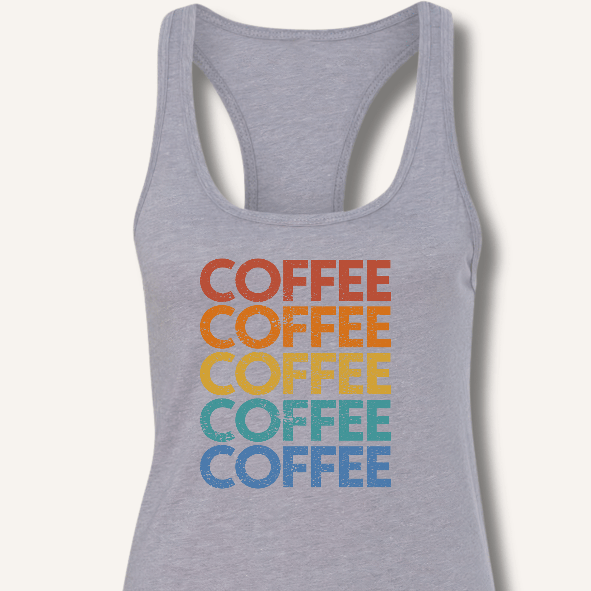 Coffee Vintage Rainbow Racerback Tank - Sip & Shirt