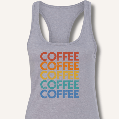Coffee Vintage Rainbow Racerback Tank - Sip & Shirt