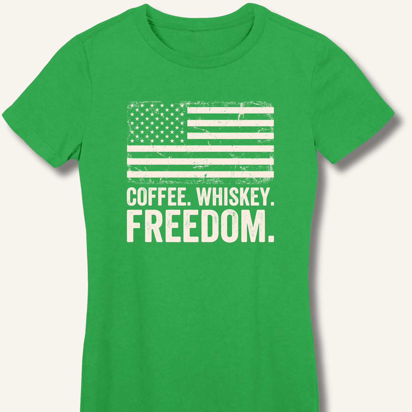 Coffee. Whiskey. Freedom. Fitted T-Shirt - Sip & Shirt