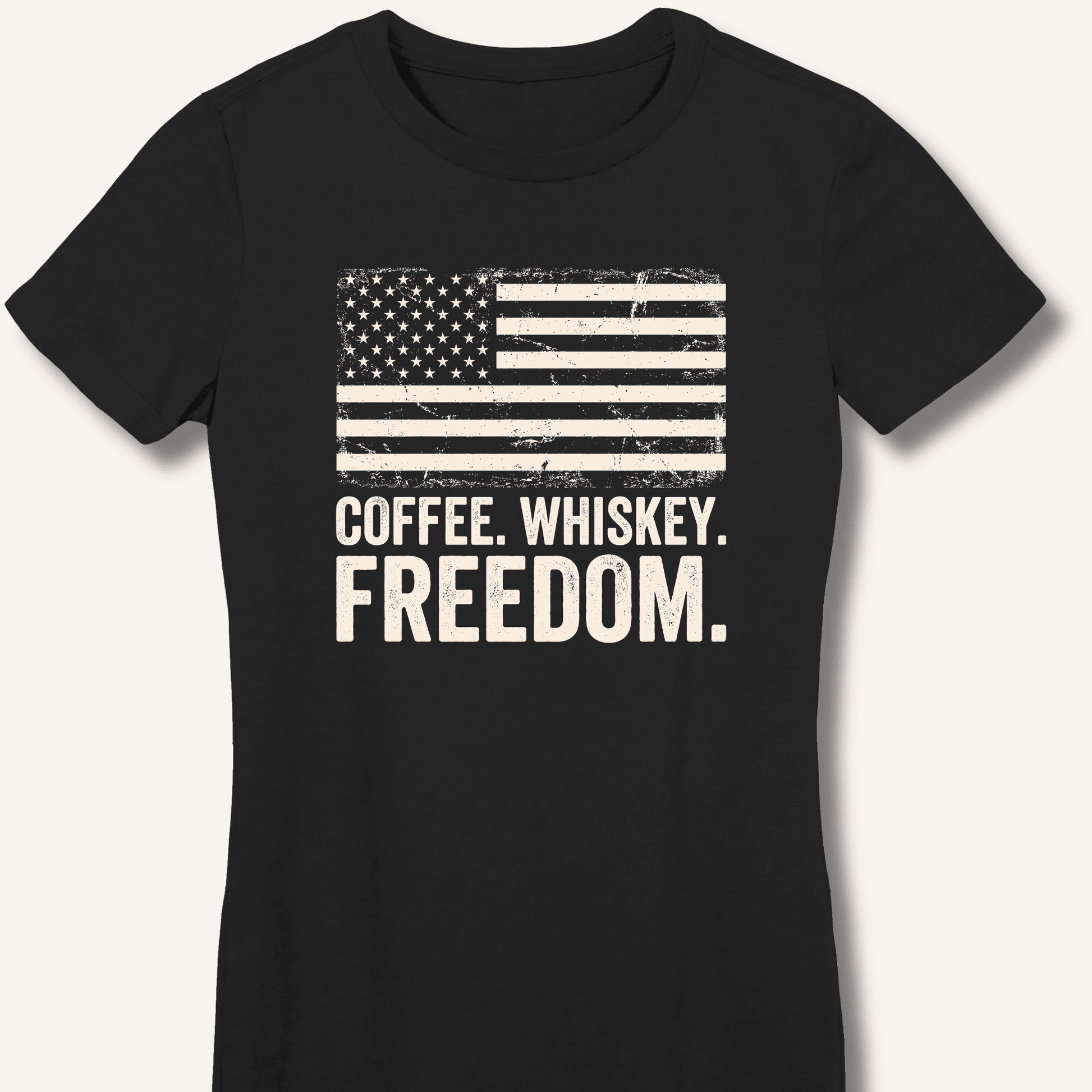 Coffee. Whiskey. Freedom. Fitted T-Shirt - Sip & Shirt