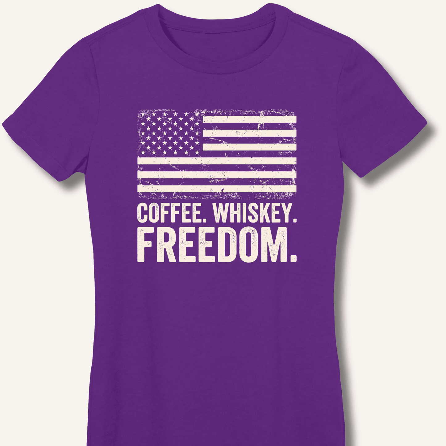 Coffee. Whiskey. Freedom. Fitted T-Shirt - Sip & Shirt