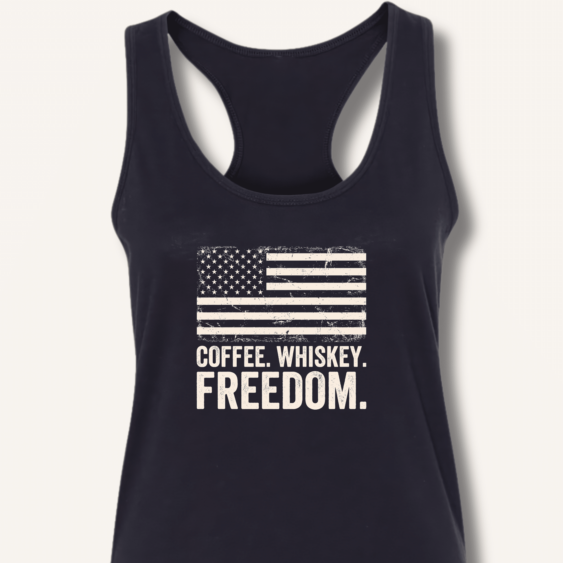 Coffee. Whiskey. Freedom. Racerback Tank - Sip & Shirt