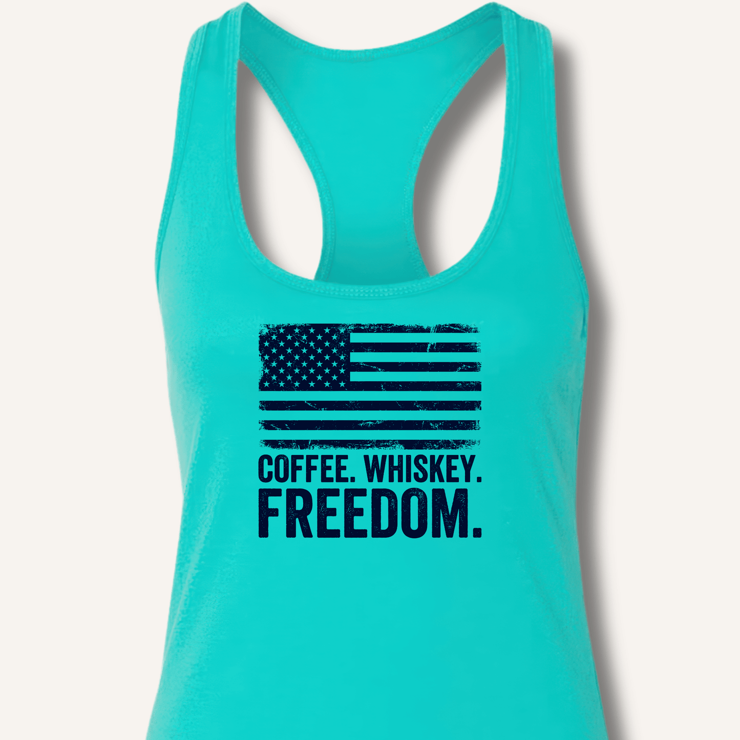 Coffee. Whiskey. Freedom. Racerback Tank - Sip & Shirt