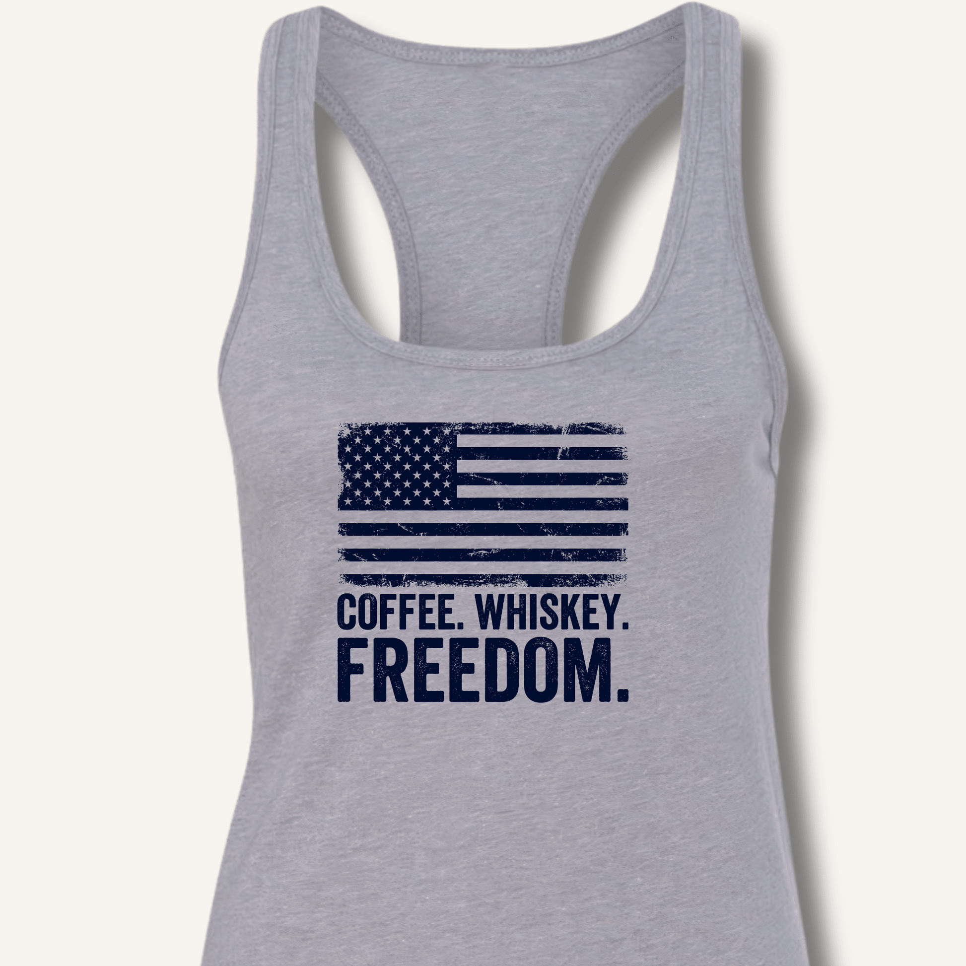 Coffee. Whiskey. Freedom. Racerback Tank - Sip & Shirt
