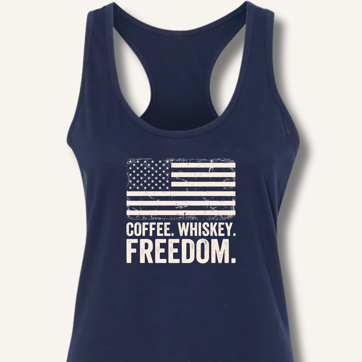 Coffee. Whiskey. Freedom. Racerback Tank - Sip & Shirt