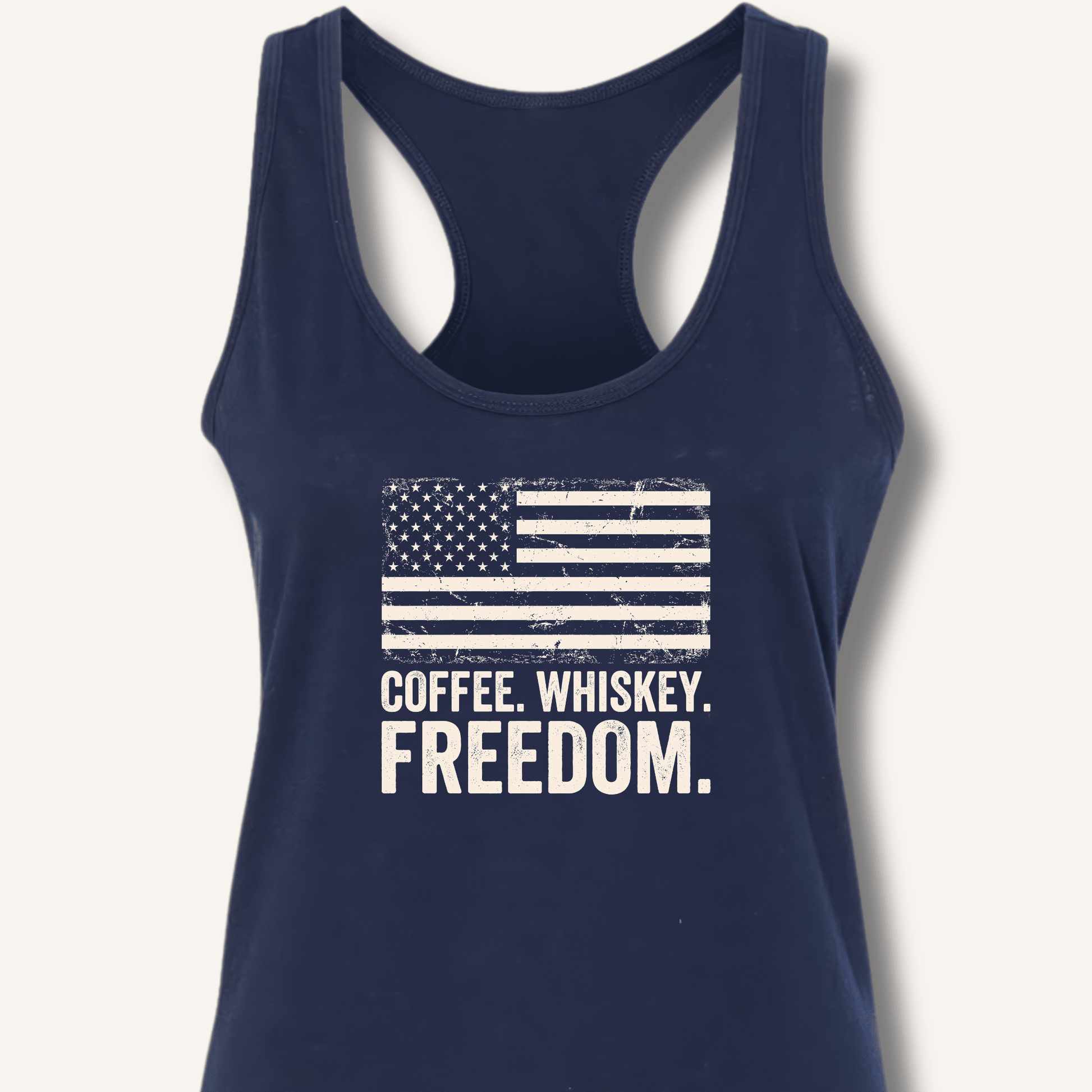 Coffee. Whiskey. Freedom. Racerback Tank - Sip & Shirt