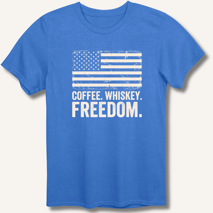 Coffee. Whiskey. Freedom. T-Shirt - Sip & Shirt