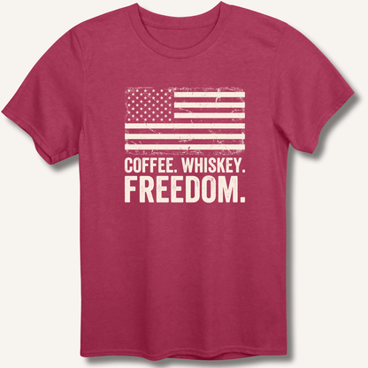 Coffee. Whiskey. Freedom. T-Shirt - Sip & Shirt