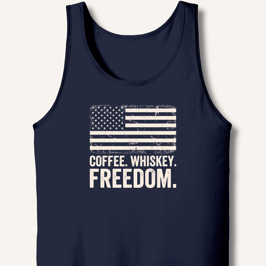 Coffee. Whiskey. Freedom. Tank - Sip & Shirt