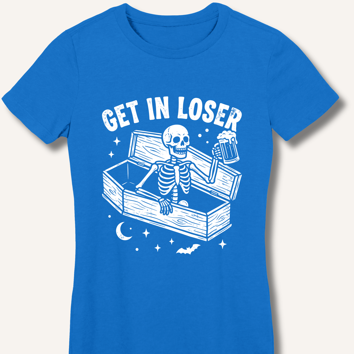 Coffin Get In Loser Women's Fitted T-Shirt - Sip & Shirt
