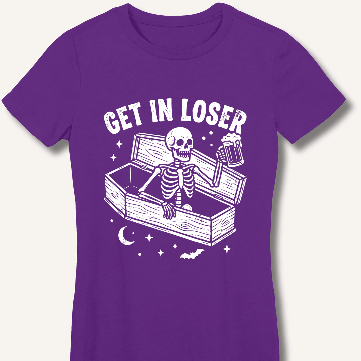 Coffin Get In Loser Women's Fitted T-Shirt - Sip & Shirt