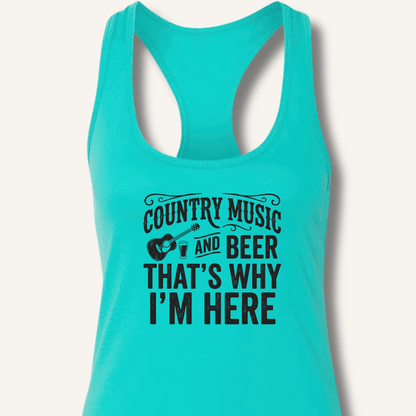 Country Music & Beer Racerback Tank - Sip & Shirt