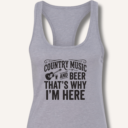 Country Music & Beer Racerback Tank - Sip & Shirt