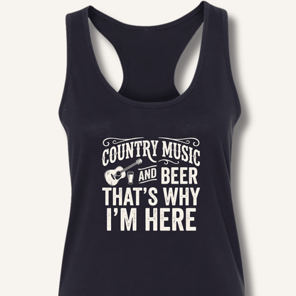 Country Music & Beer Racerback Tank - Sip & Shirt