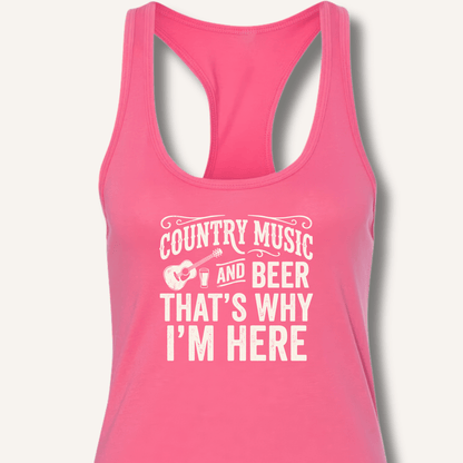 Country Music & Beer Racerback Tank - Sip & Shirt