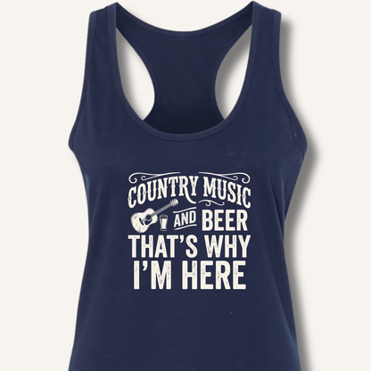 Country Music & Beer Racerback Tank - Sip & Shirt