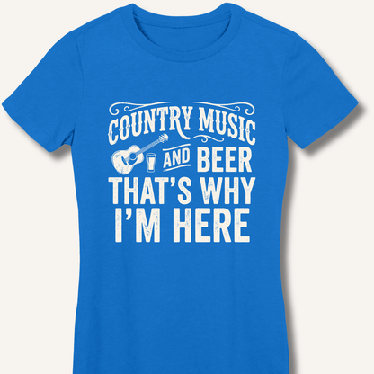 Country Music & Beer Women's Fitted T-Shirt - Sip & Shirt