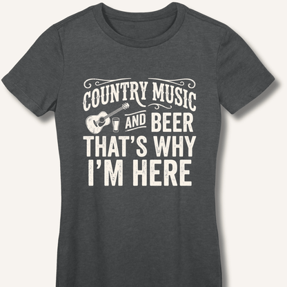 Country Music & Beer Women's Fitted T-Shirt - Sip & Shirt
