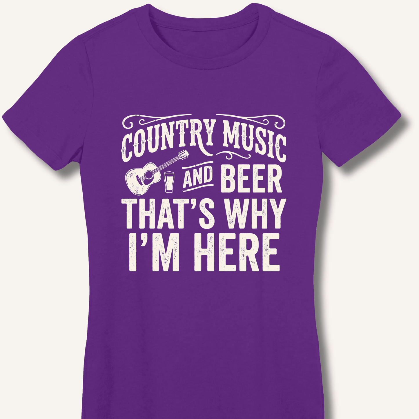 Country Music & Beer Women's Fitted T-Shirt - Sip & Shirt