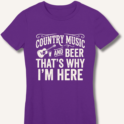 Country Music & Beer Women's Fitted T-Shirt - Sip & Shirt