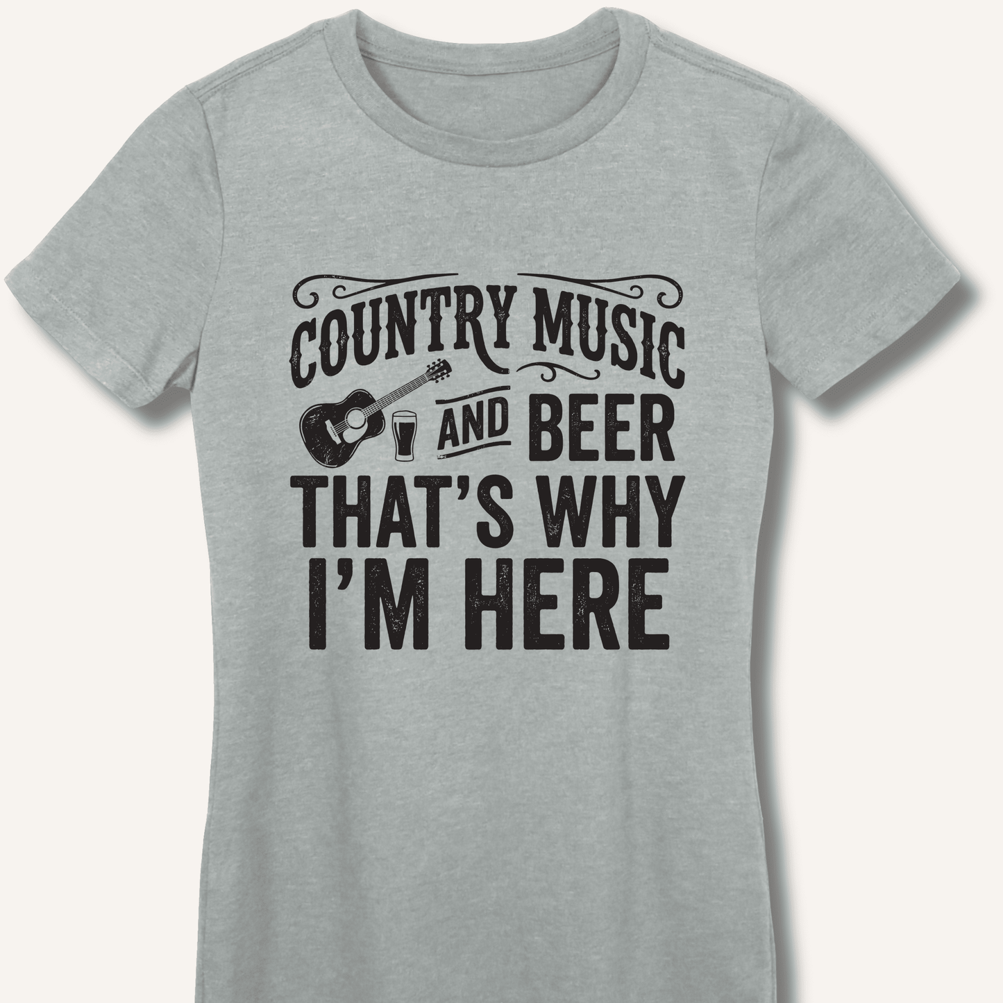 Country Music & Beer Women's Fitted T-Shirt - Sip & Shirt