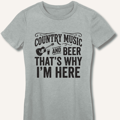 Country Music & Beer Women's Fitted T-Shirt - Sip & Shirt