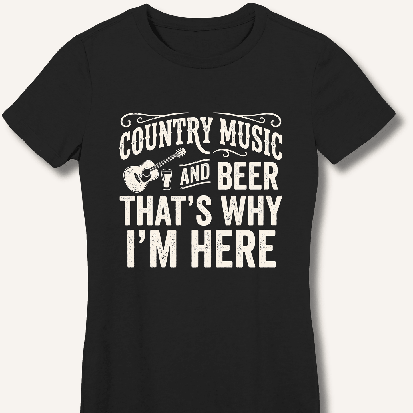 Country Music & Beer Women's Fitted T-Shirt - Sip & Shirt