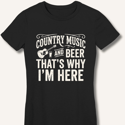 Country Music & Beer Women's Fitted T-Shirt - Sip & Shirt