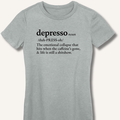 Depresso Definition Fitted T-Shirt - Sip & Shirt