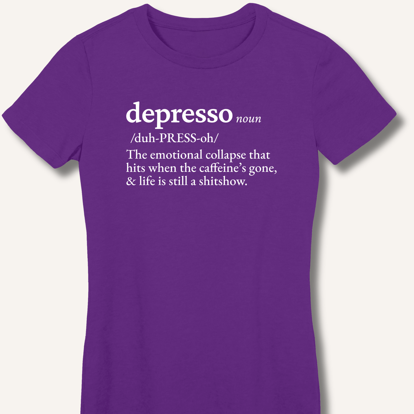 Depresso Definition Fitted T-Shirt - Sip & Shirt