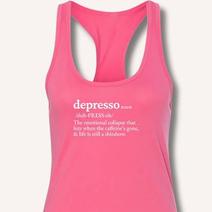 Depresso Definition Racerback Tank - Sip & Shirt