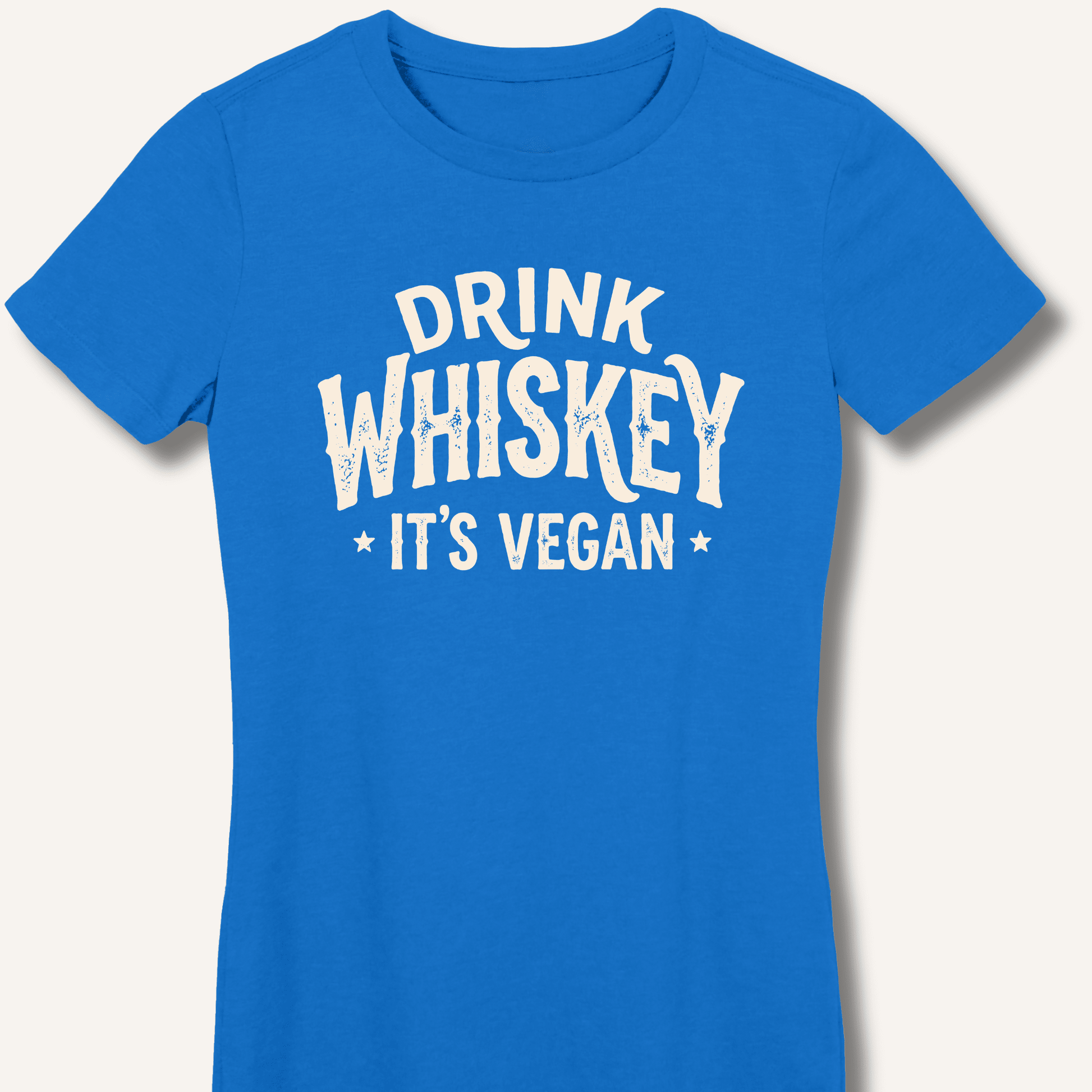 Drink Whiskey It's Vegan Fitted T-Shirt - Sip & Shirt