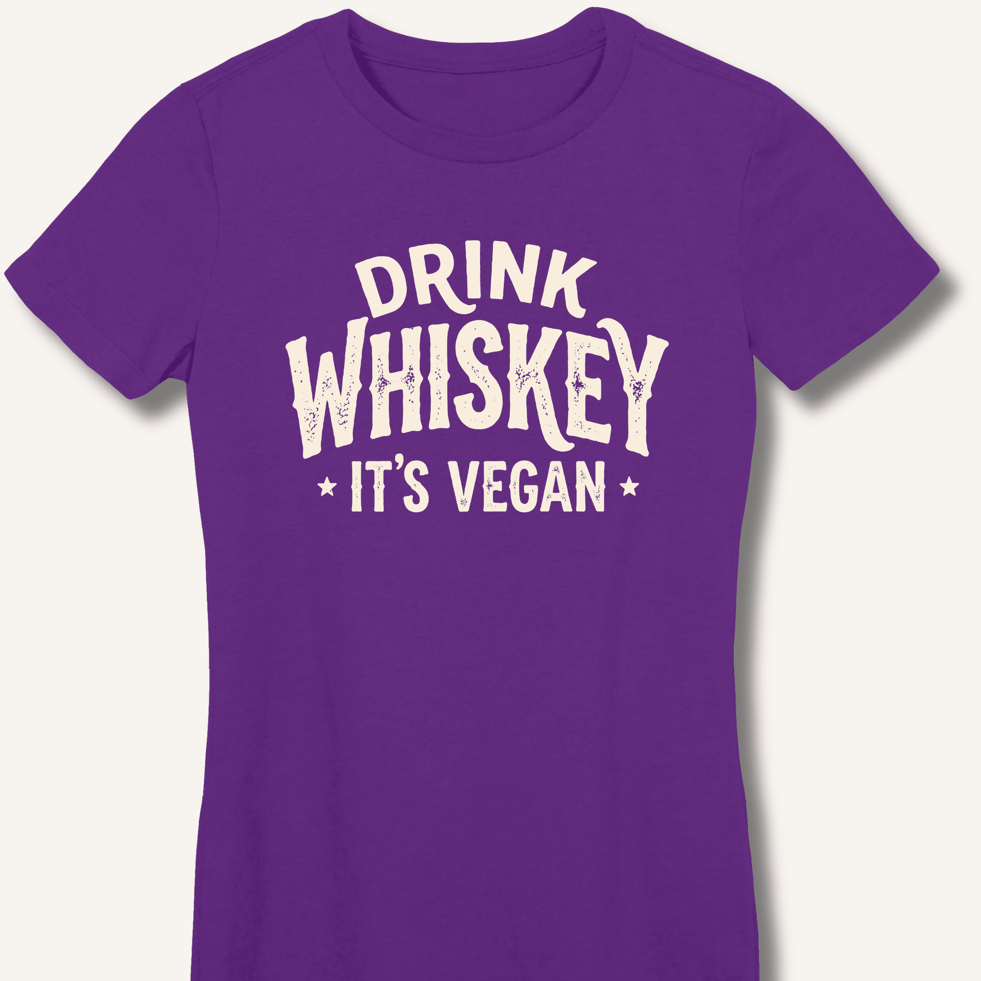 Drink Whiskey It's Vegan Fitted T-Shirt - Sip & Shirt