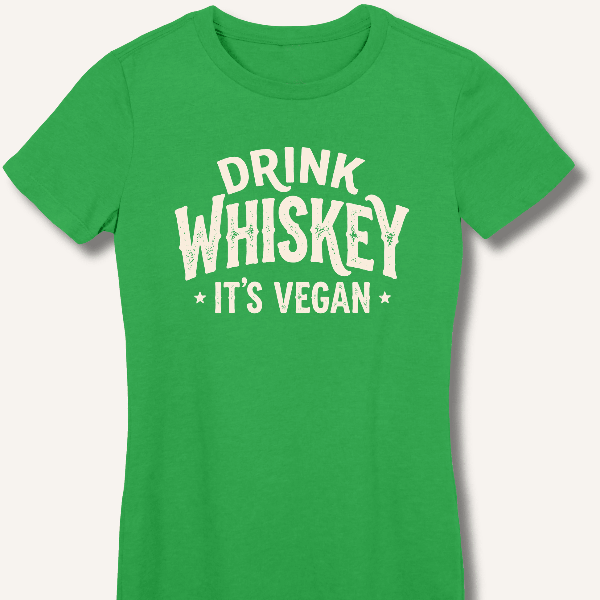 Drink Whiskey It's Vegan Fitted T-Shirt - Sip & Shirt