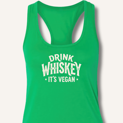 Drink Whiskey It's Vegan Racerback Tank - Sip & Shirt