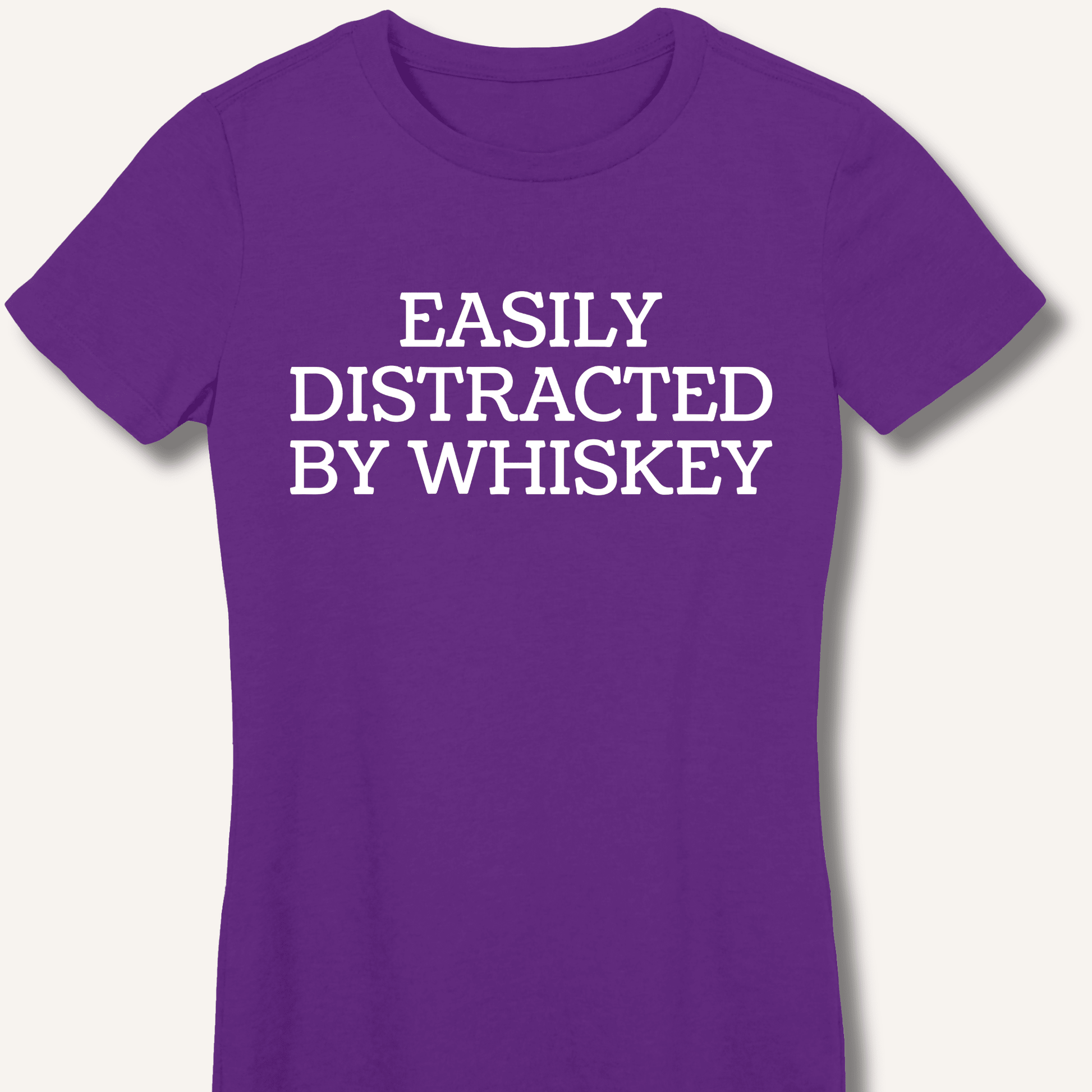 Easily Distracted By Whiskey Fitted T-Shirt - Sip & Shirt