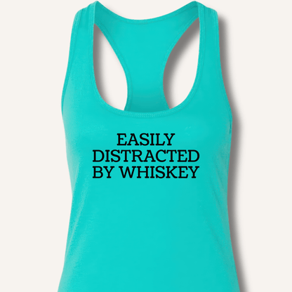 Easily Distracted By Whiskey Racerback Tank - Sip & Shirt