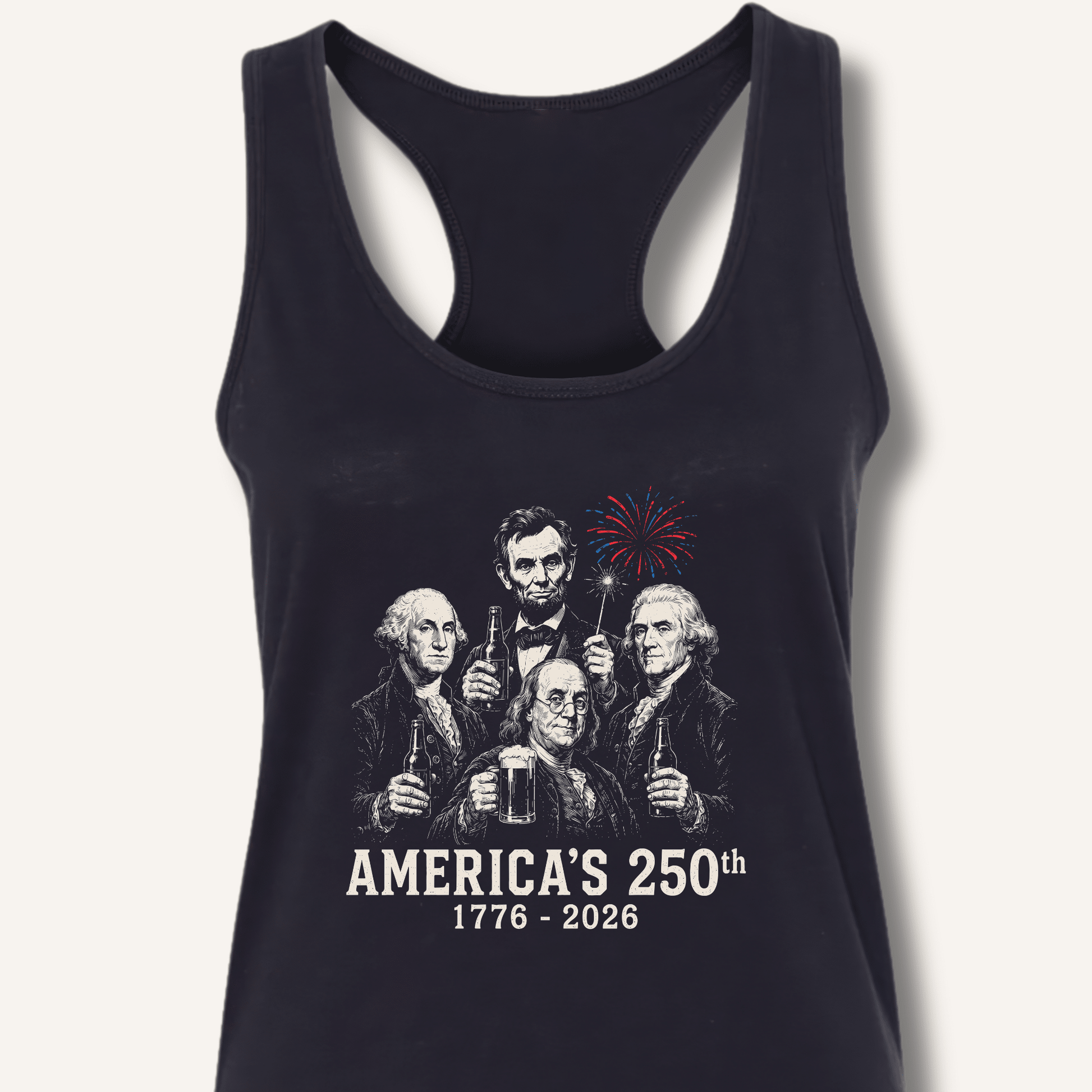 Founding Fathers 250th Beer Racerback Tank - Sip & Shirt