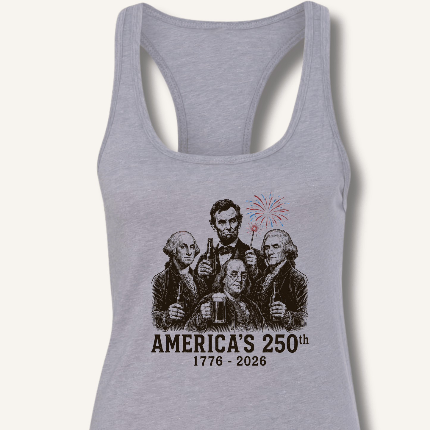 Founding Fathers 250th Beer Racerback Tank - Sip & Shirt