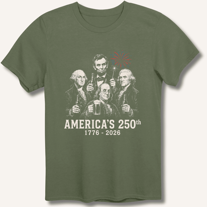 Founding Fathers 250th Beer T-Shirt - Sip & Shirt