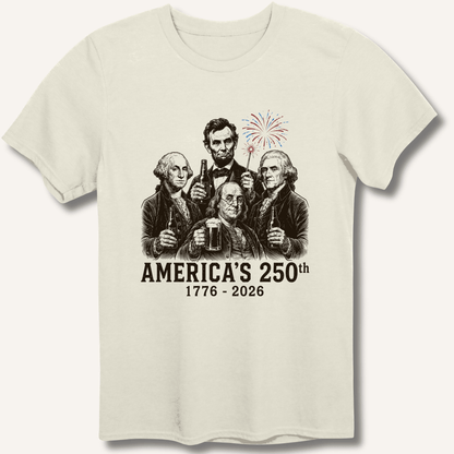 Founding Fathers 250th Beer T-Shirt - Sip & Shirt